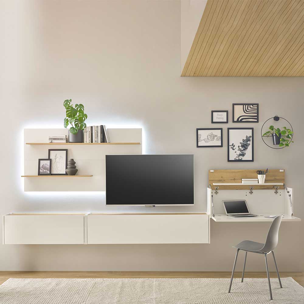 Wohnzimmer Anbauwand Set hängend - Nonessia (vierteilig)