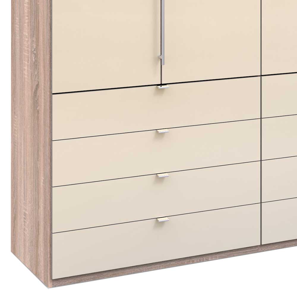 Kleiderschrank mit 12 Schubladen & 3 Falttüren - Rativian