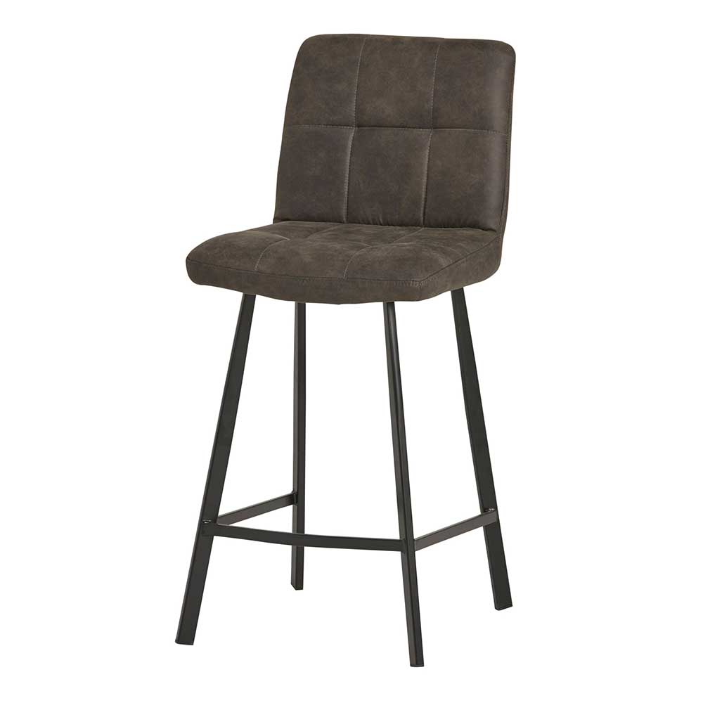 Graue Barstühle gepolstert - Jano (2er Set)