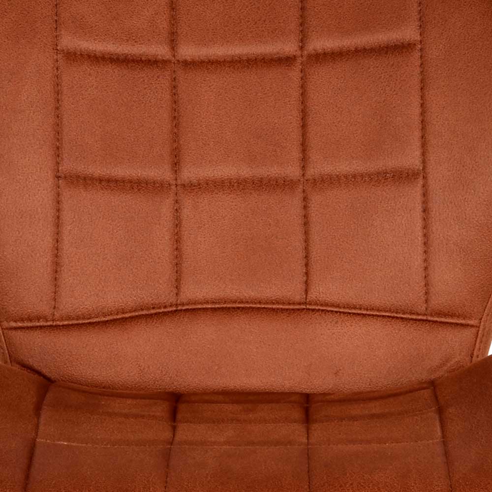 Polsterstuhl aus Microfaser in Cognac Braun - Flippo (2er Set)