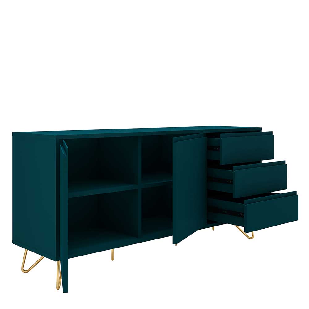 150x70x40 Sideboard in Petrol mit Hairpin Legs - Addictet