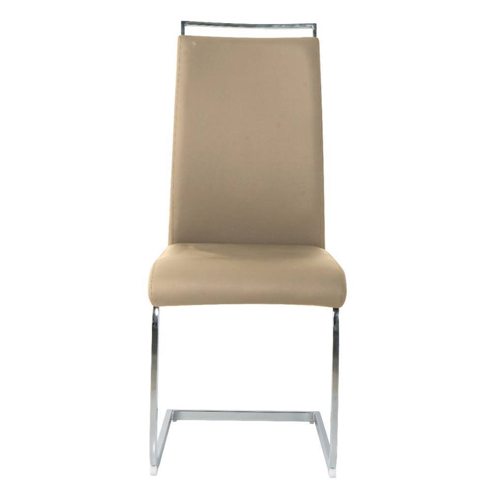 Kunstleder Freischwinger in Taupe - Fahima (2er Set)