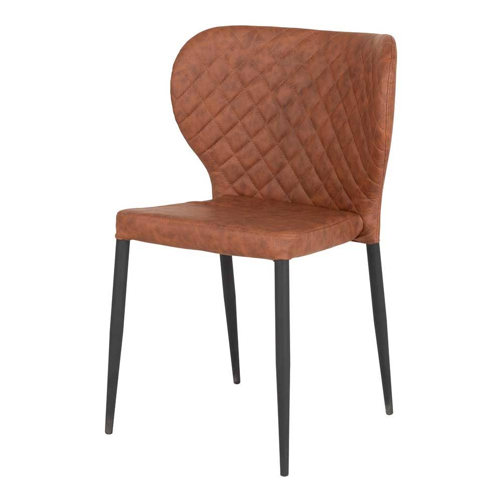 Stapelstühle aus Kunstleder Braun - Awilda (2er Set)