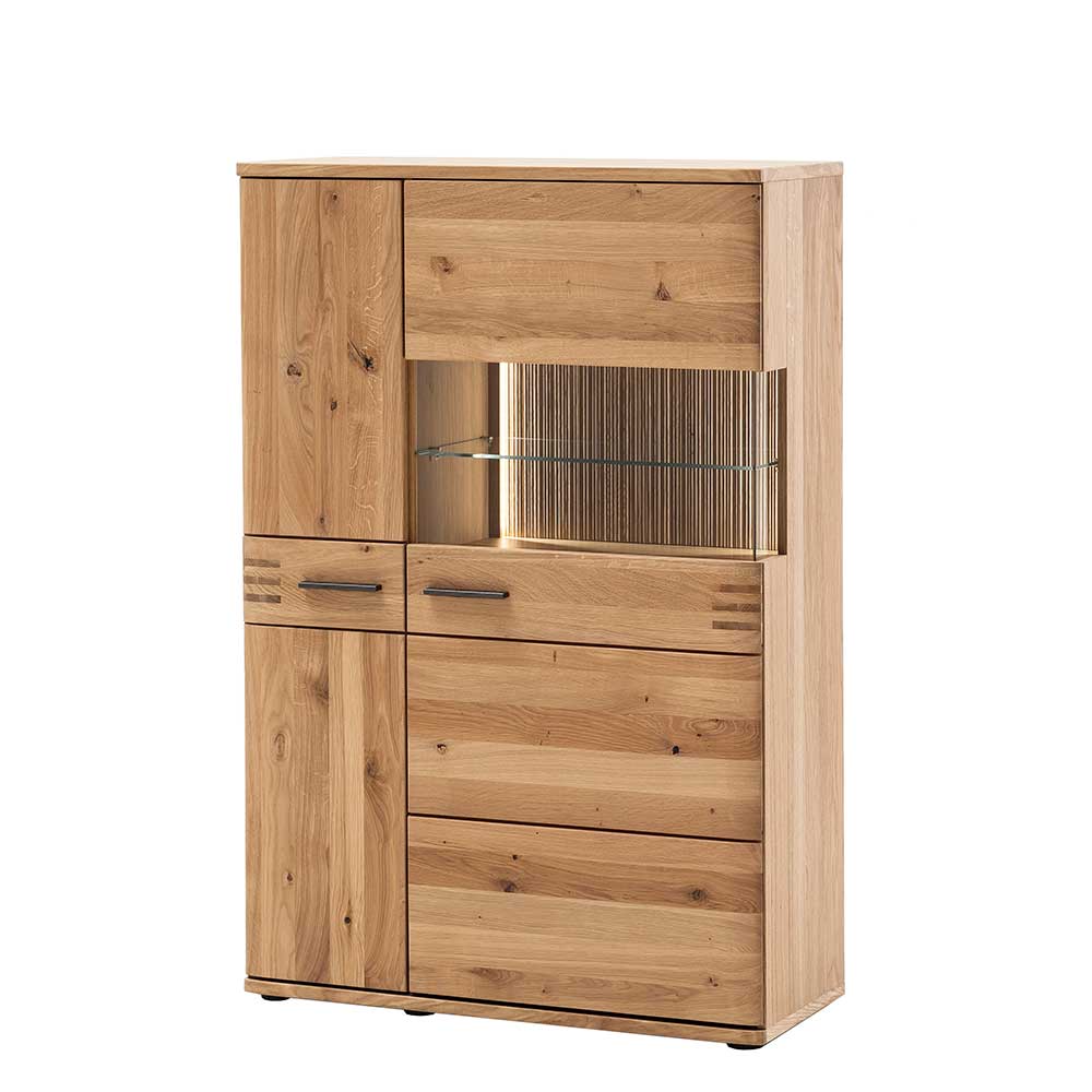 90x136x37 Stauraumvitrine als Highboard - Crupean