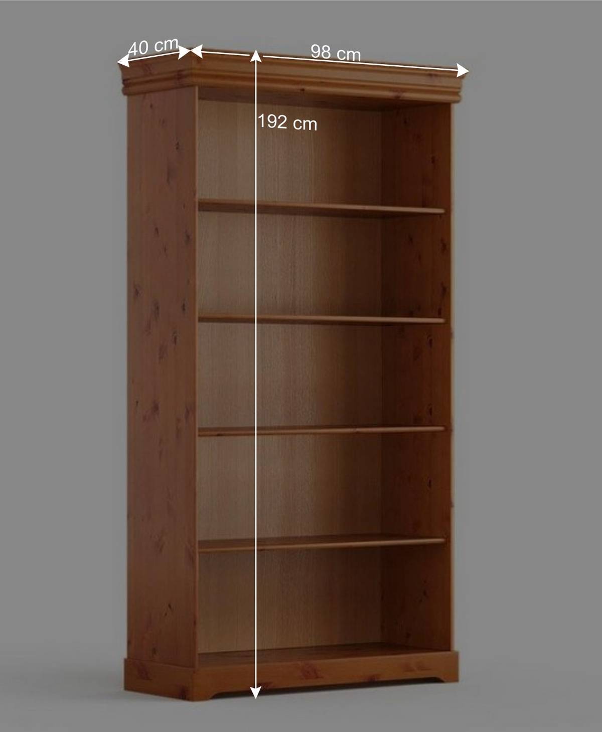Landhaus Bücherregal aus Kiefer Massivholz - Lusanne