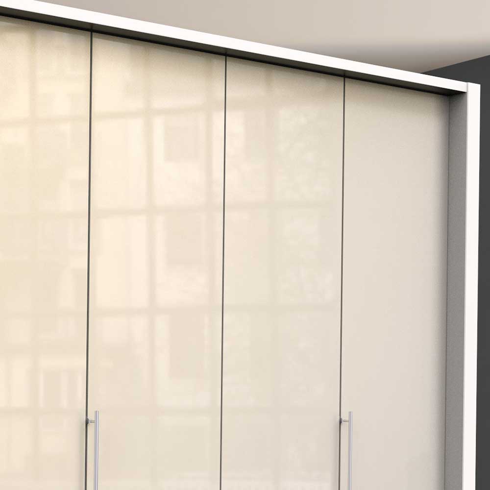 Panorama Kleiderschrank in Creme Glas - Zidarie