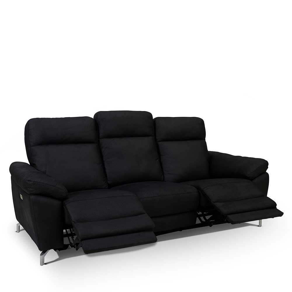 Schwarze Stoffcouch mit Relaxfunktion - Lirionica