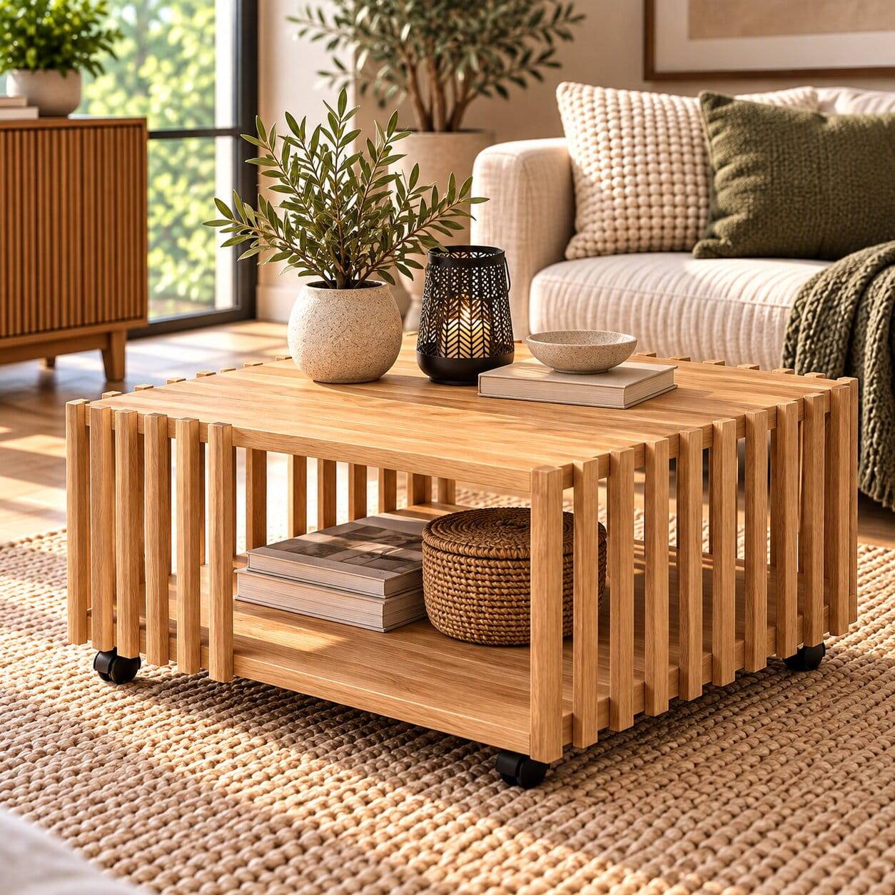 Design-Couchtisch aus Wildeiche Massivholz - Cumvento