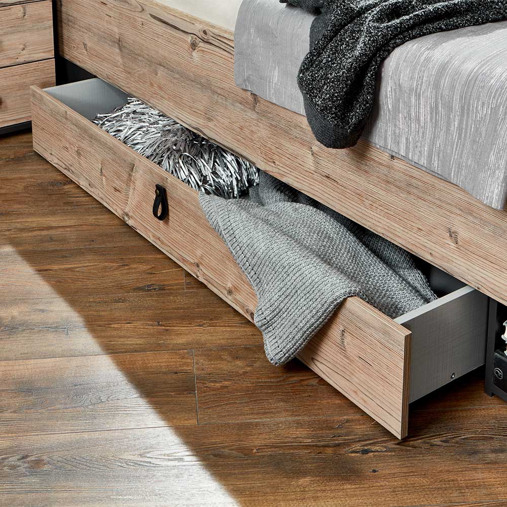 Stauraumbett in Tanne Holzoptik - Ardila