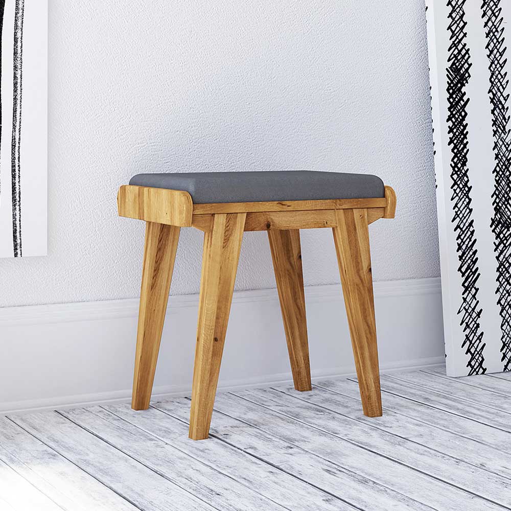 Mid Century Design Holzhocker aus Wildeiche - Hardus