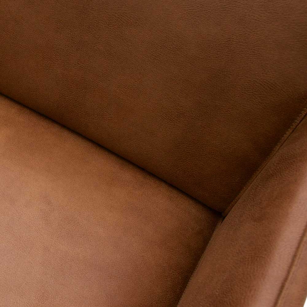 Federkern Komfortsessel mit Leder Cognac - Balance