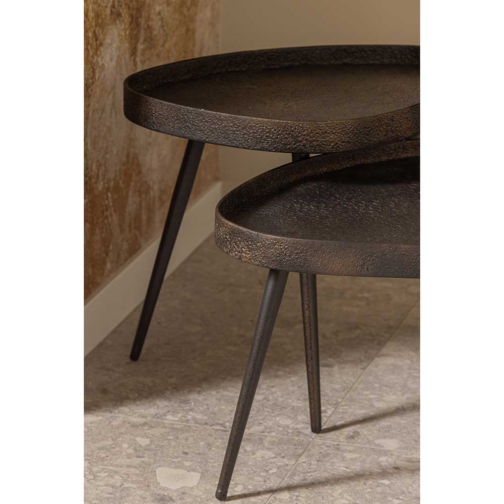 Wohnzimmertische in Bronze Antik Finish - Loventia (zweiteilig)