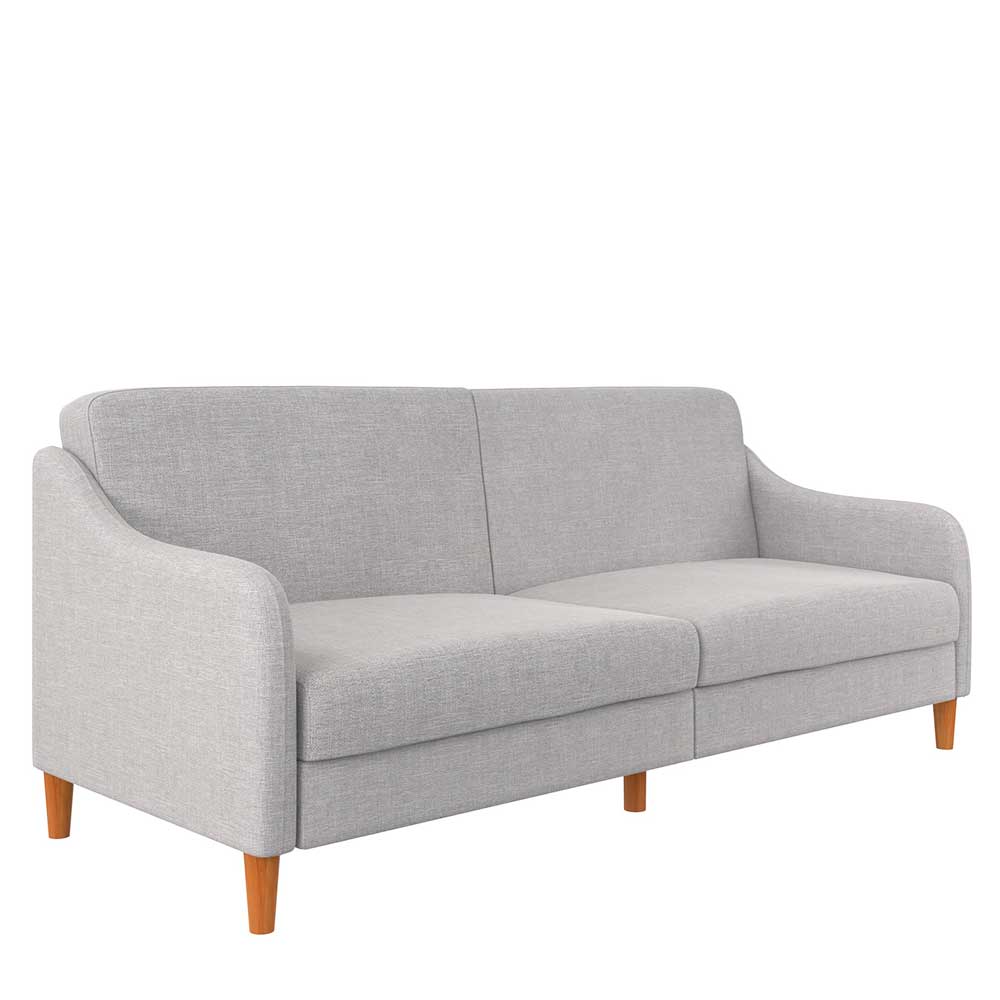 Hellgraue Schlafcouch mit Stoffbezug - Roosenia