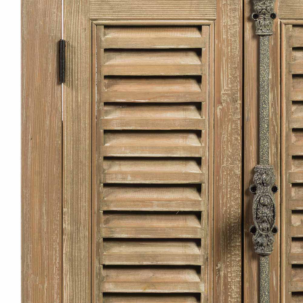 Lamellentüren des Waschtischmöbels mit dekorativem antikem Metallgriff – Harrosands