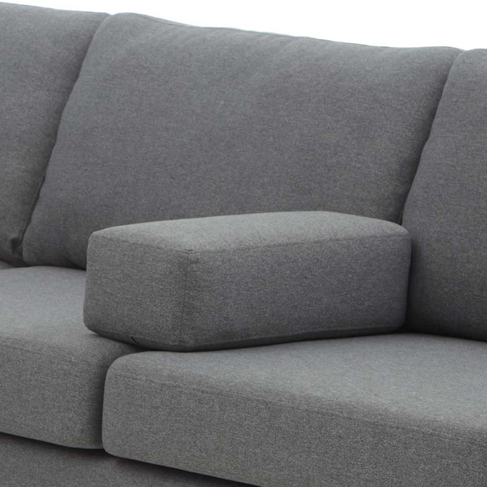 Ecksofa in Grau Stoff - Dreisitzer - Donnsai