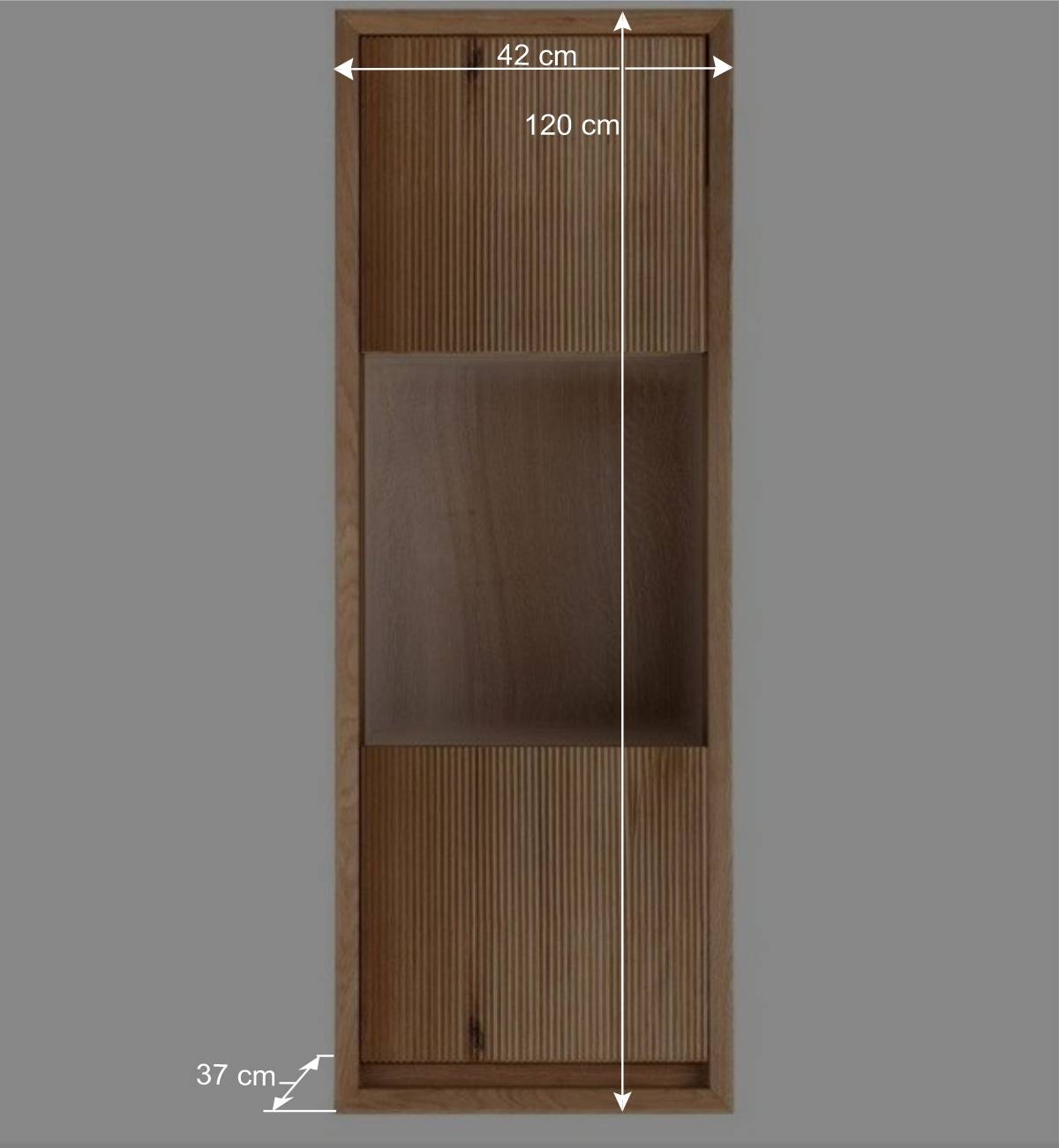 Hängevitrine aus Wildeiche Massivholz - Fredellia