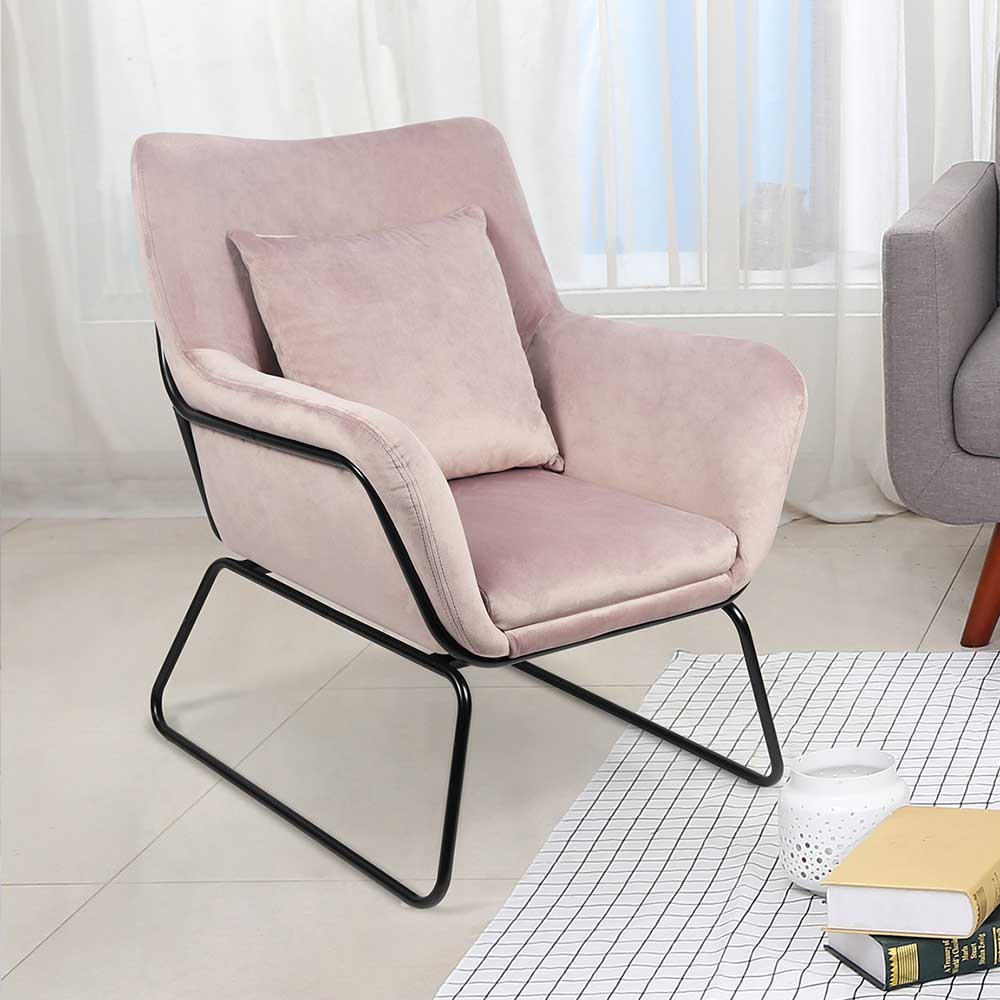 68x82x75 Samt Sessel in Rosa - modern - Jirma