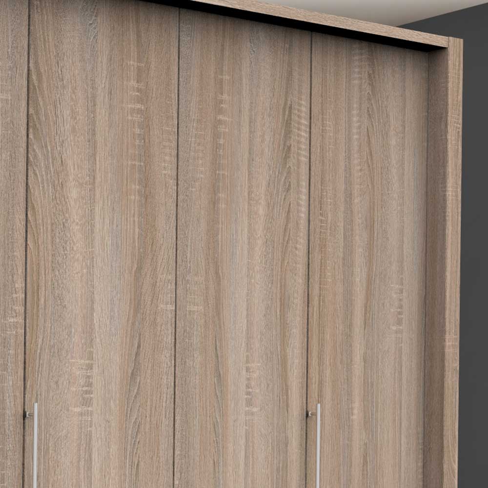 Kombi-Kleiderschrank in Holzdekor Eiche Sägerau - Zayun