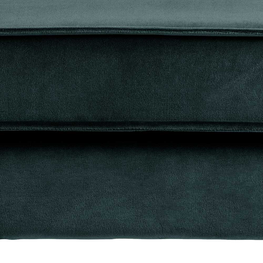 Samt Retro Polsterhocker in Blau - Fledos