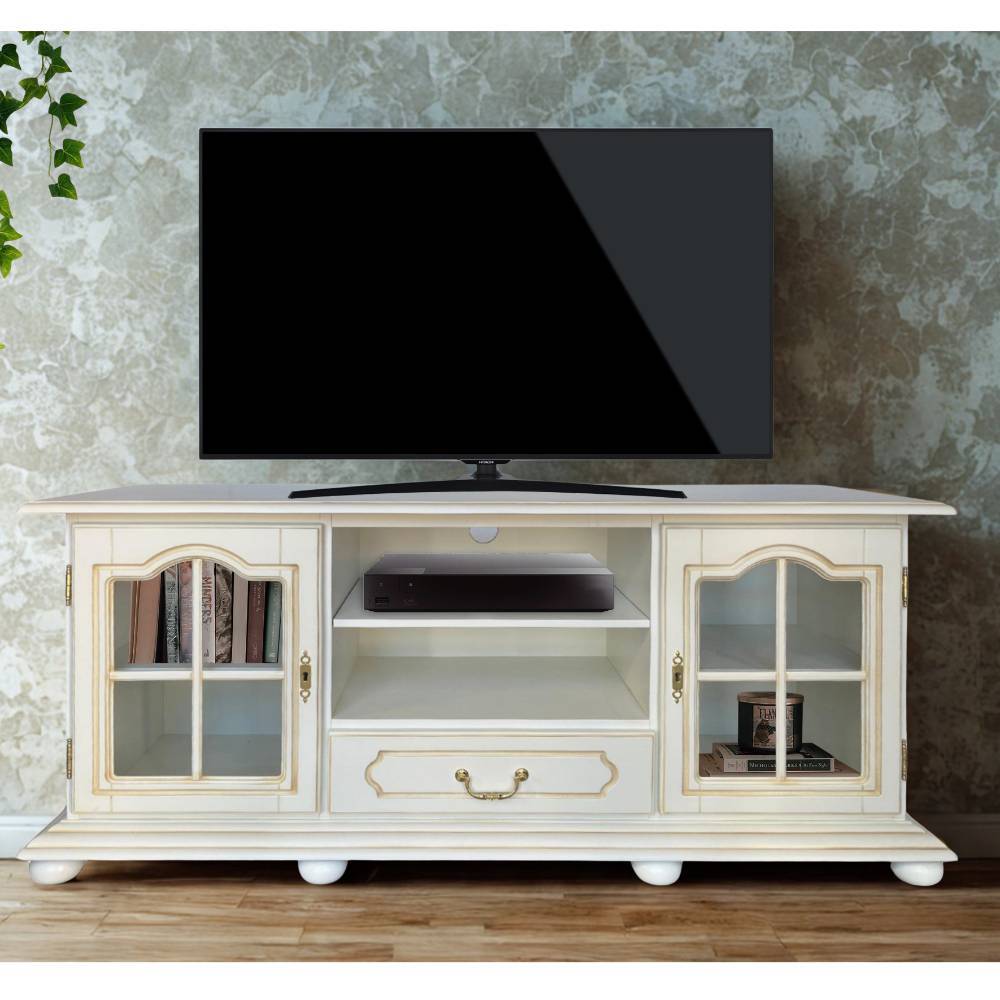 TV-Unterschrank mit Glastüren - Cognac