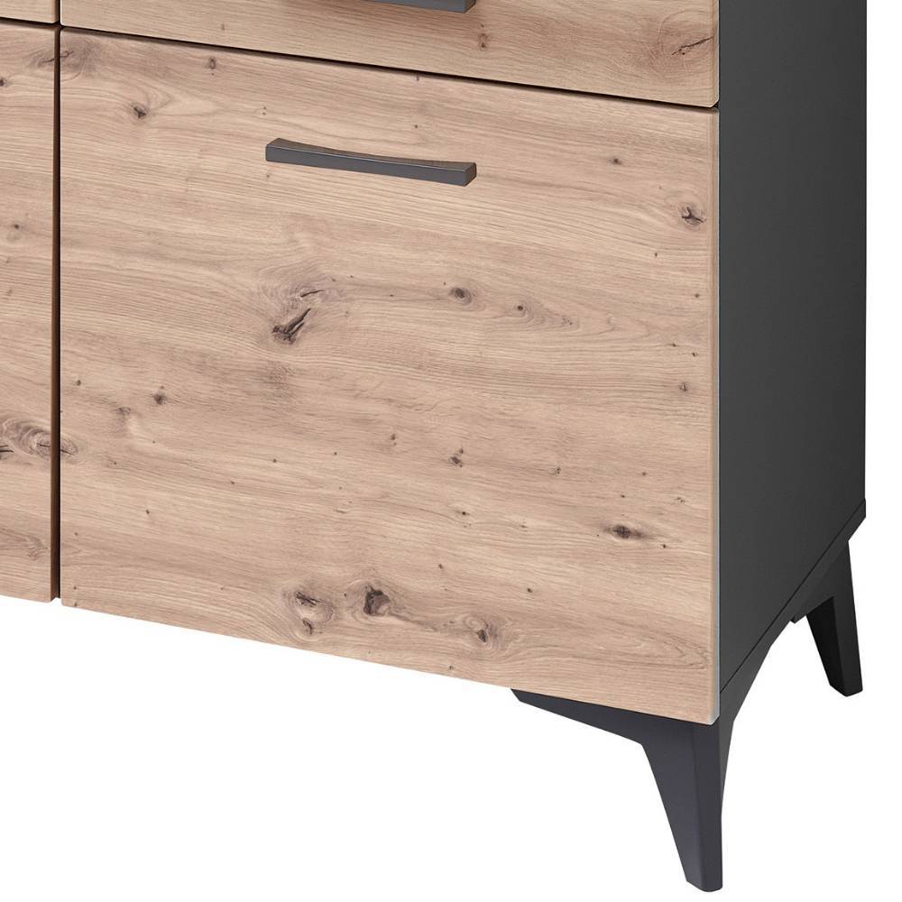 Design Sekretär in Holzoptik Wildeiche und Dunkelgrau - Crespian