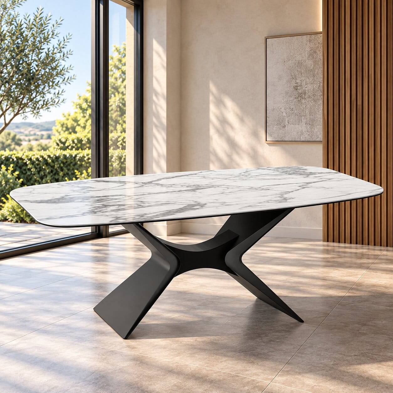 Design-Esstisch in Marmor Optik - Mint