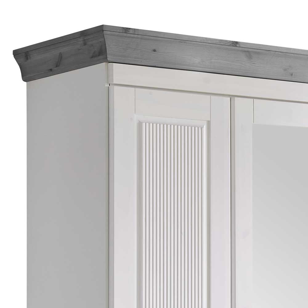 Modern Country Kleiderschrank zweifarbig - Caneon