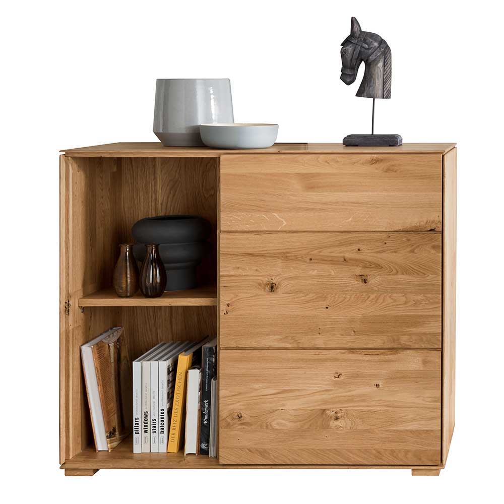 Design Wohnwand aus Massivholz - Sinta (dreiteilig)