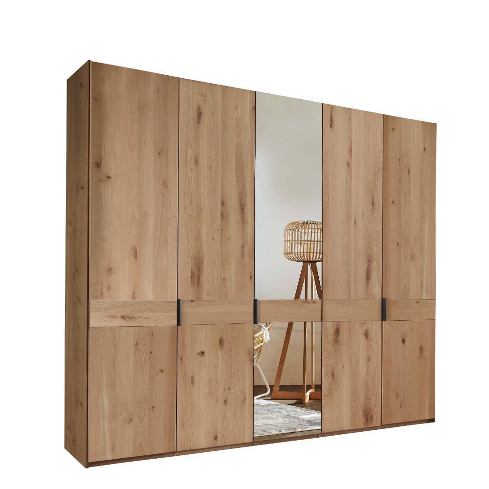 Teilmassiver Kleiderschrank in Eiche Bianco - Yanicas