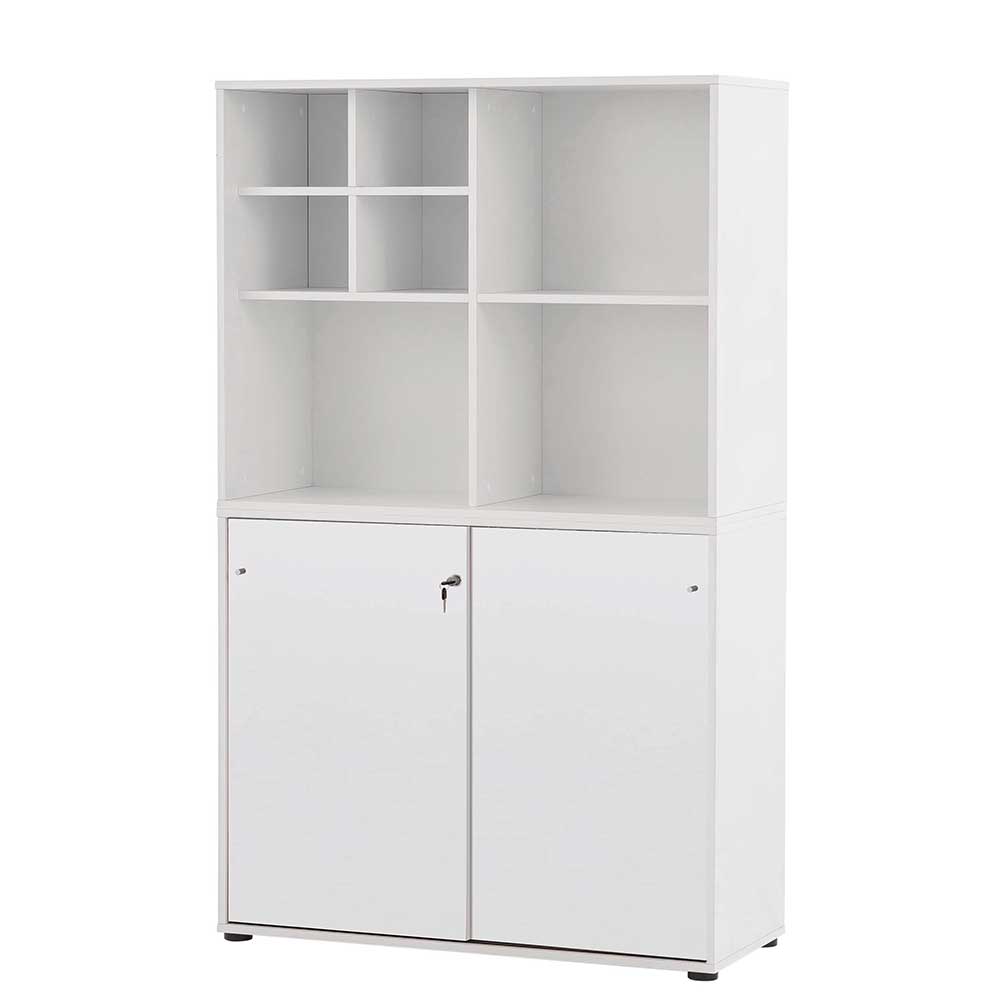 Weißer Aktenschrank mit sieben Fächern - Empire