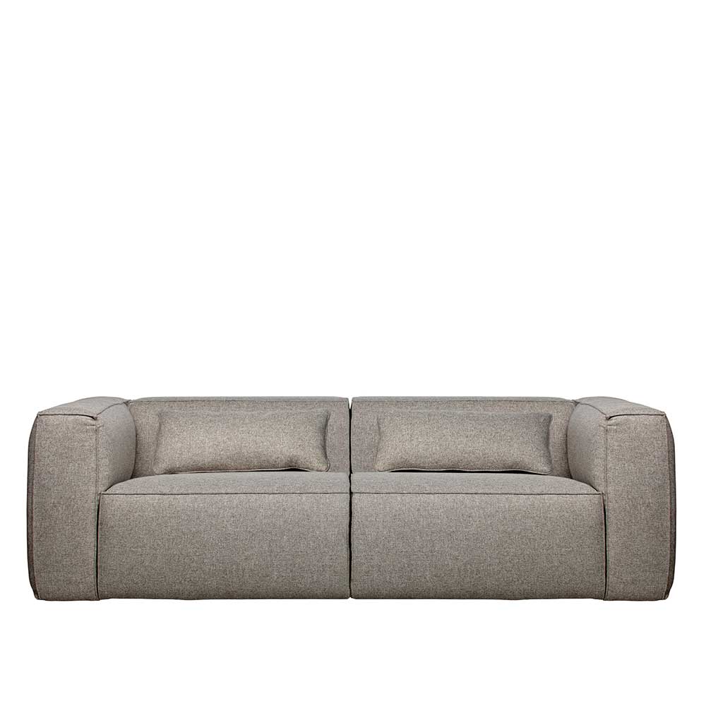 246x73x96 Dreisitzer Sofa in hellem Grau - Aluno