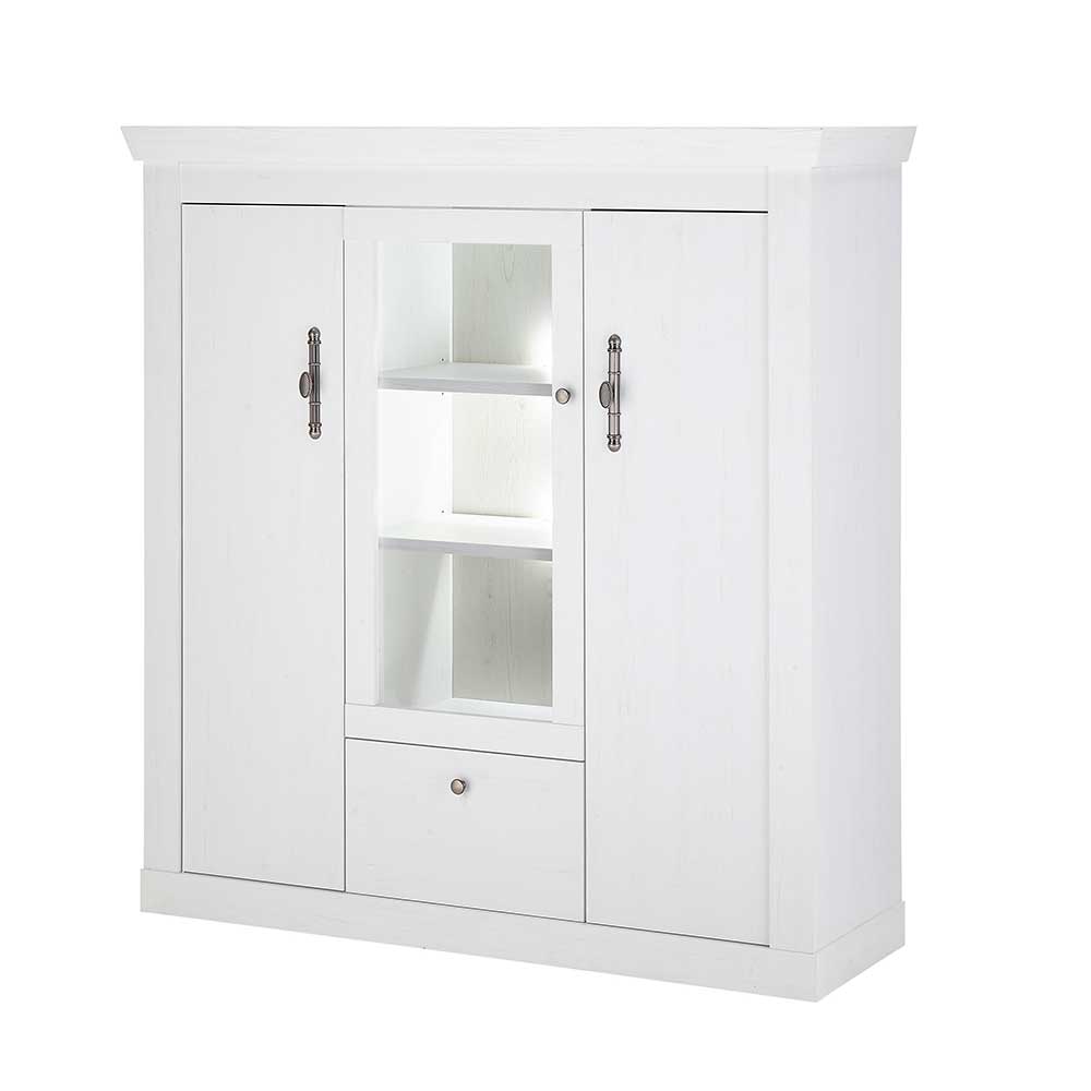 Esszimmer Möbel Set in weißer Holzoptik Pinie - Liancos (vierteilig)