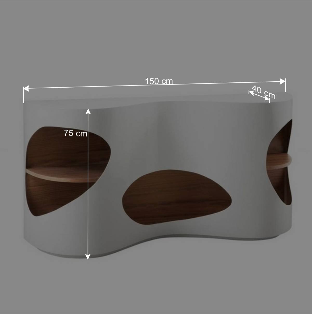 Design Sideboard Regal in Weiß Hochglanz - Scarula