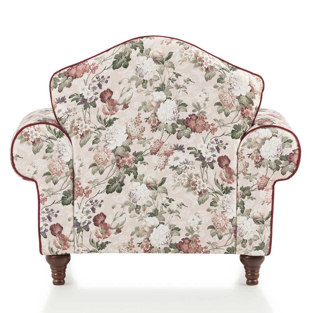 Landhaus Polstersessel mit Vintage Blumen Flair - Baonga