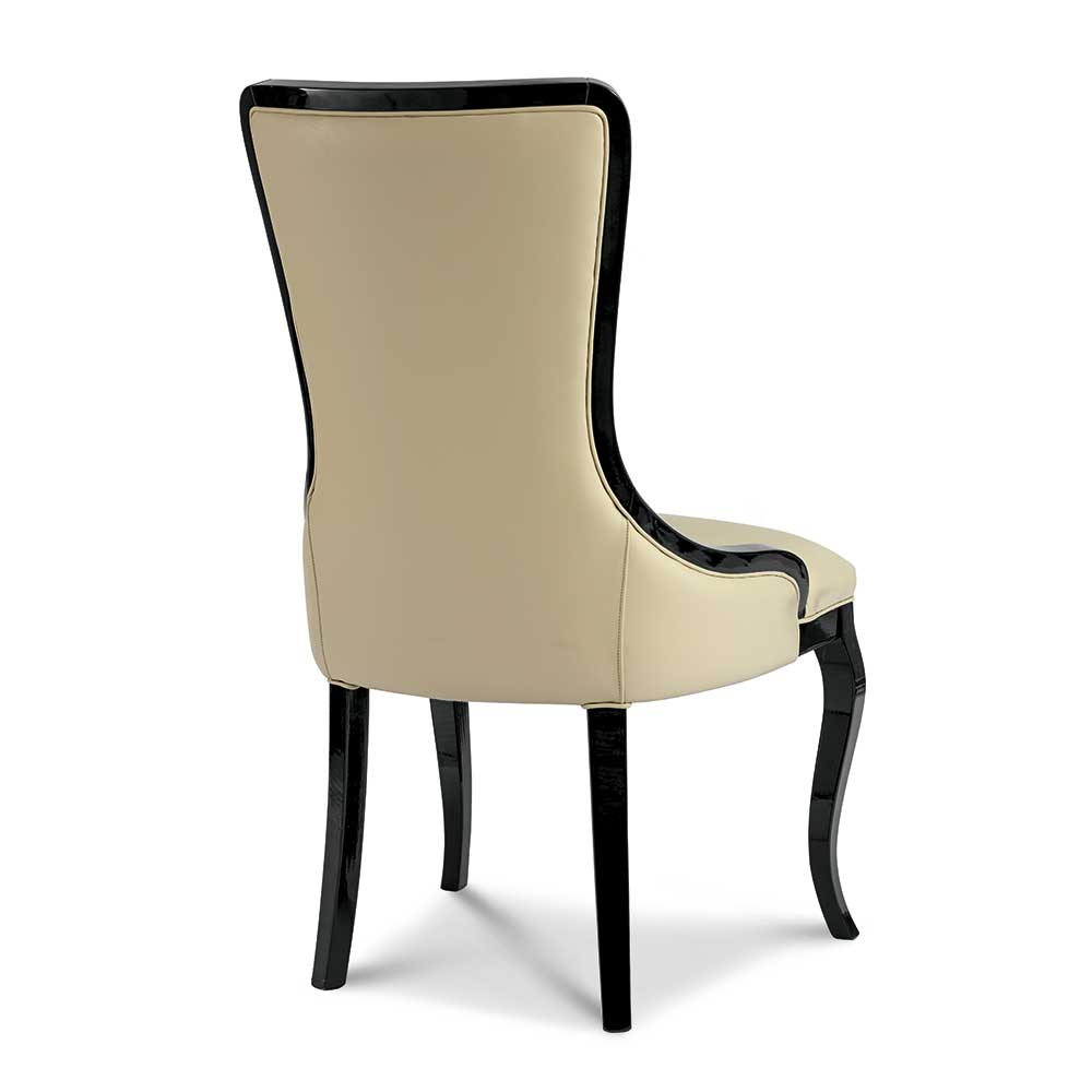 Esszimmer Polsterstuhl in Beige und Schwarz - Woodny