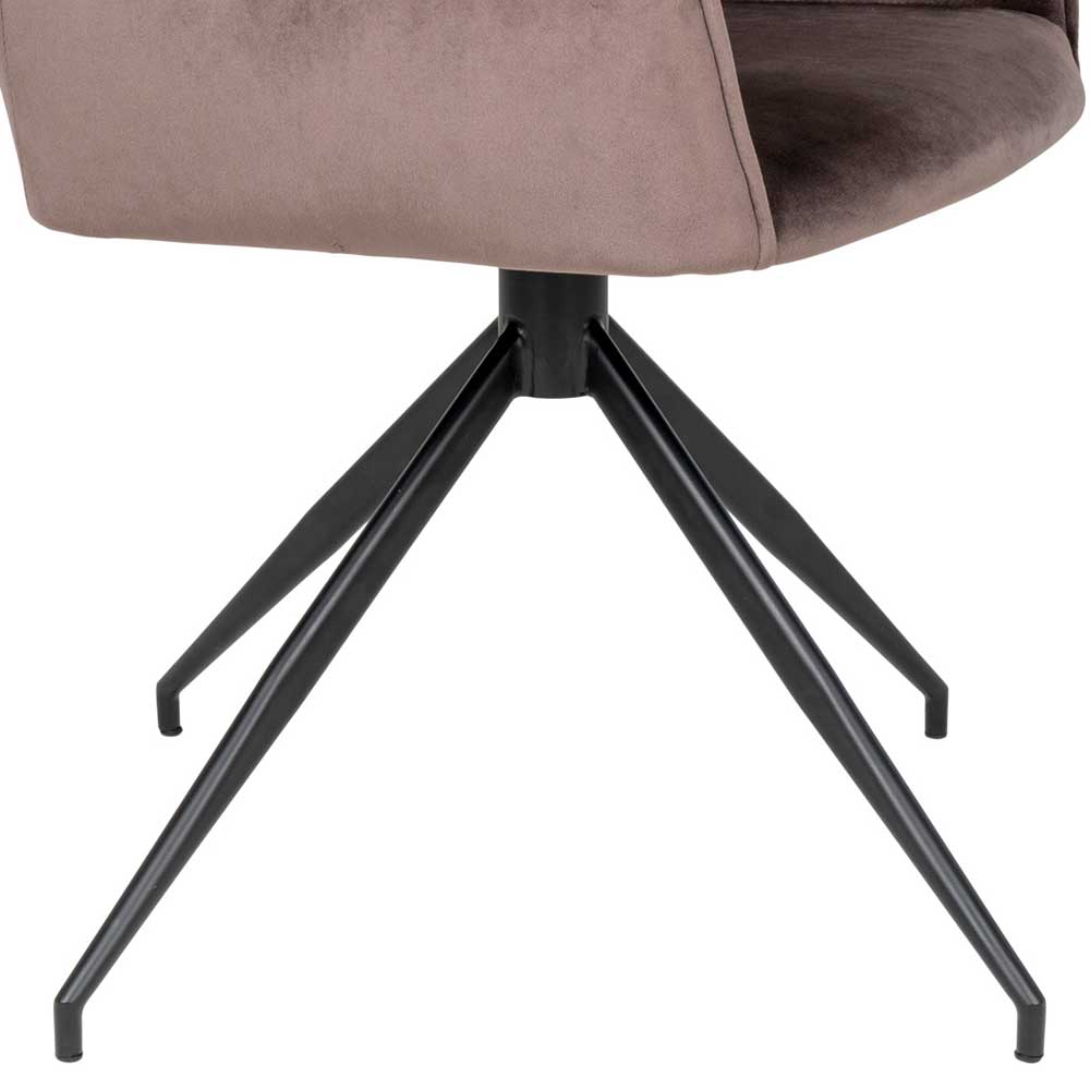 Samt Tischsessel in Taupe - Chiron