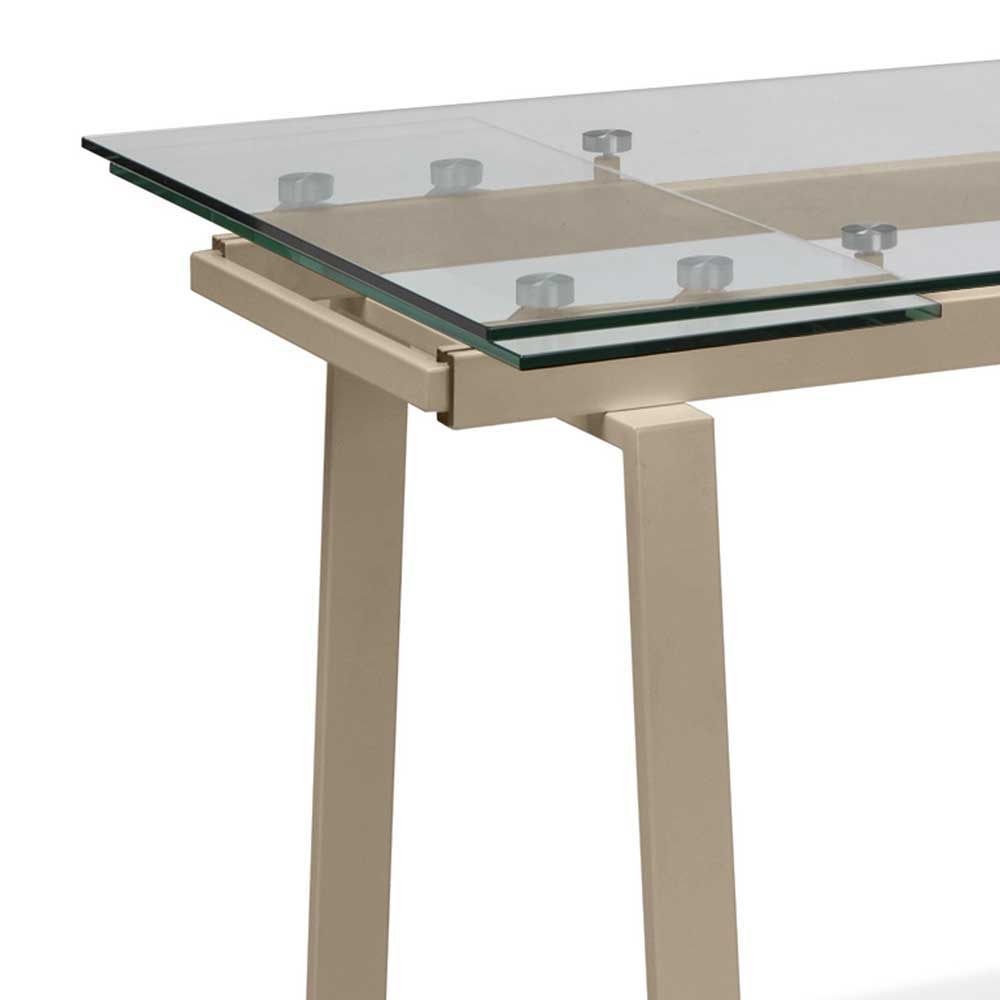 Ausziehbarer Tisch mit Glasplatte Omga & Gestell Taupe