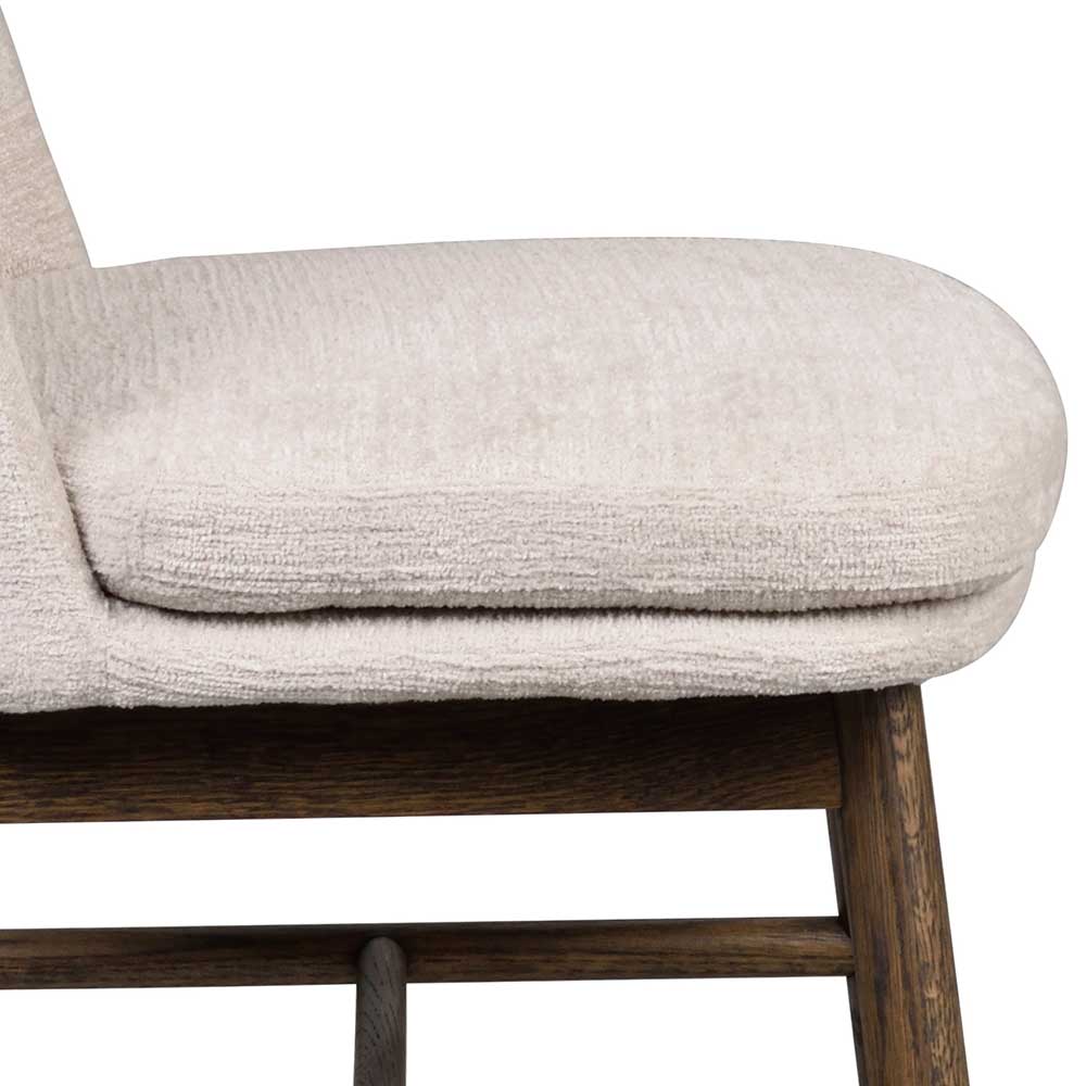 Stühle in Creme und Eiche Dunkel - Dominico (2er Set)