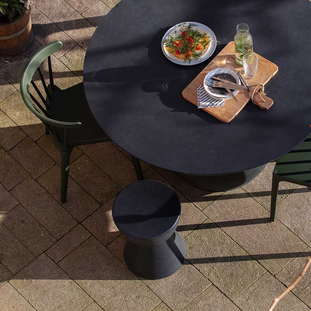 Runde Designhocker aus Tonfaser - Eterna (2er Set)