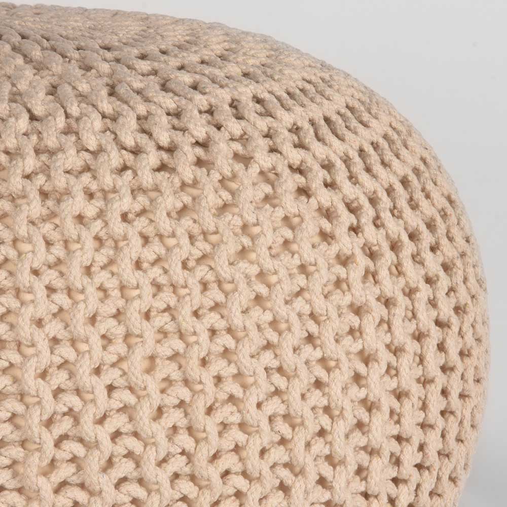 Runder Polsterhocker aus Strickstoff - Filouras