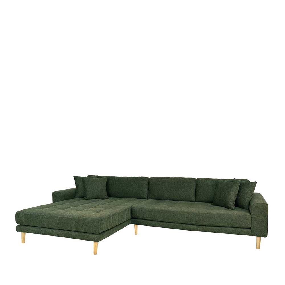 Ecksofa in Oliv Grün & Eiche Natur - Regiao