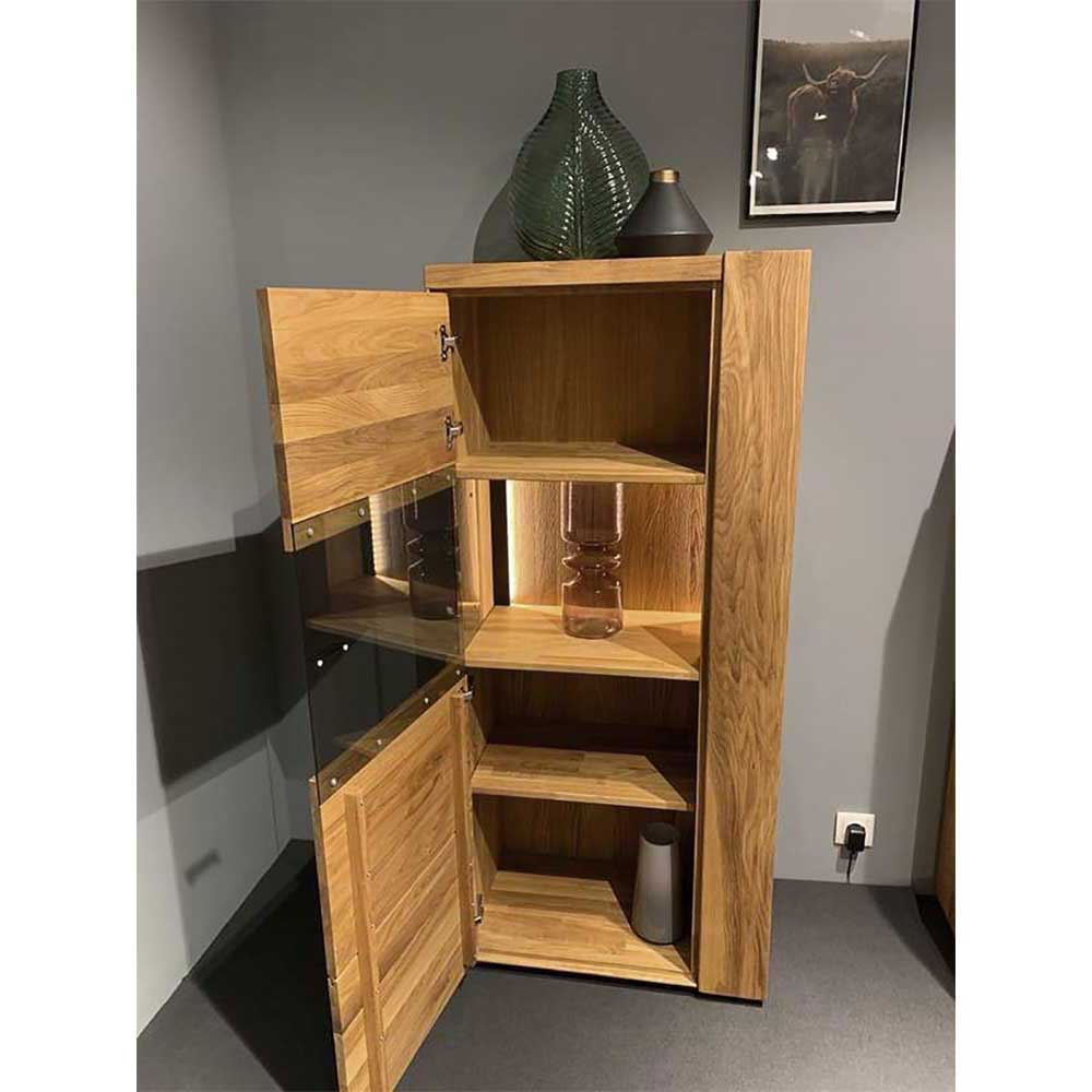 Wohnzimmervitrine aus geöltem Massivholz - Slaraduva