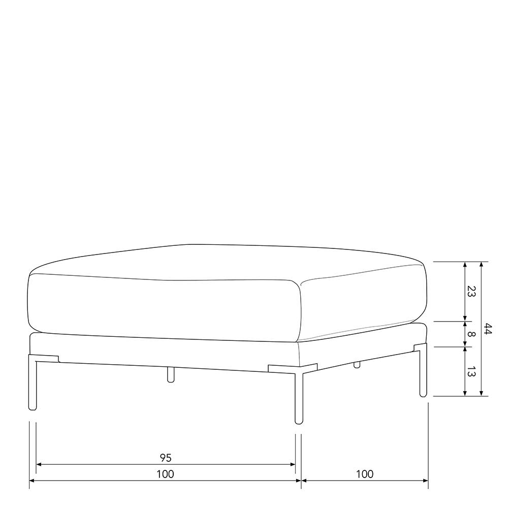Wohnzimmerhocker in Beige - Guerrero