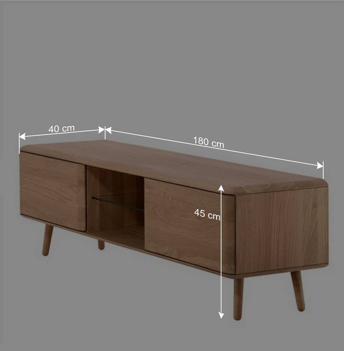 Unterschrank für Fernseher aus Eiche Bianco - Bakaras