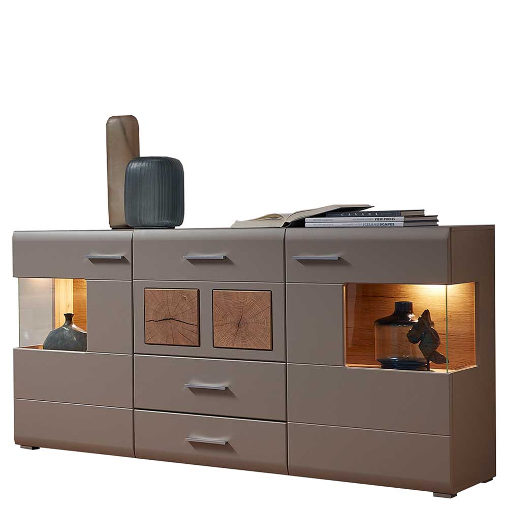 Sideboard mit Glaseinsätzen & LED Licht - Fraguca