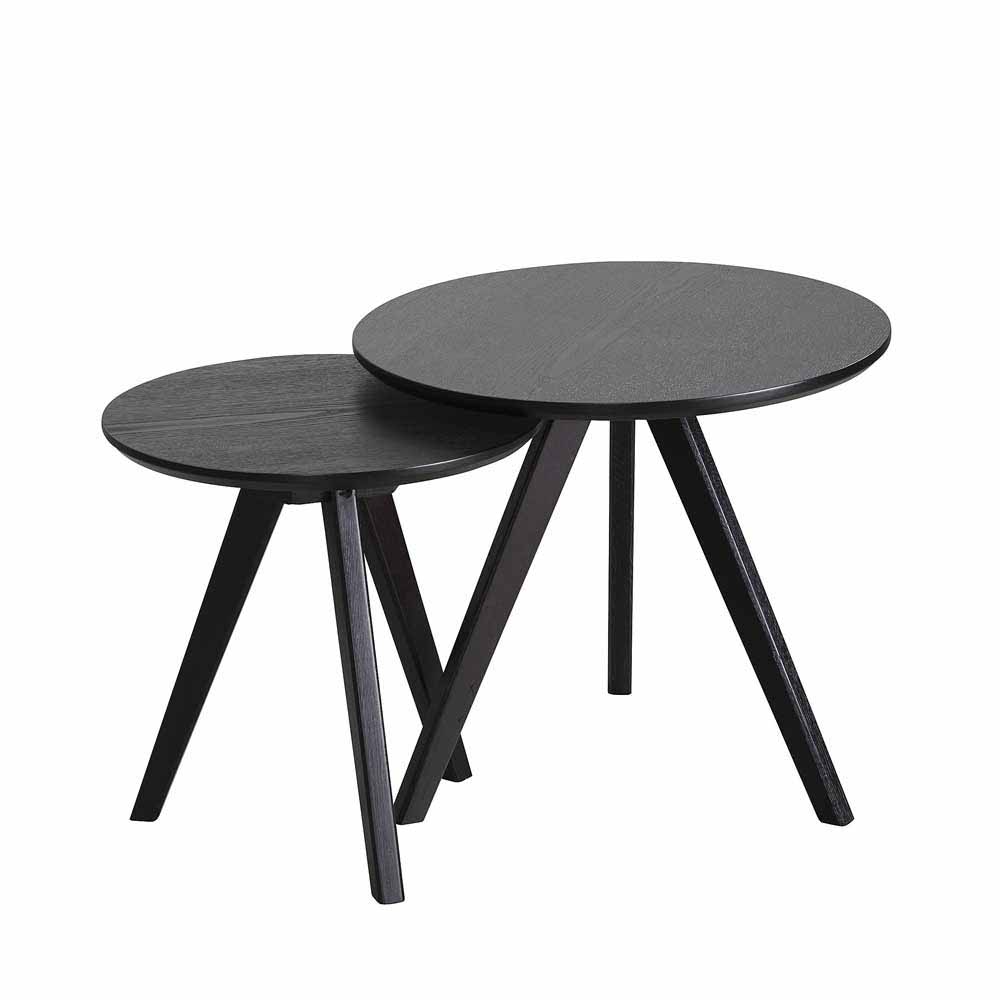 Rundes Tisch Set in Schwarz - Vartana (zweiteilig)