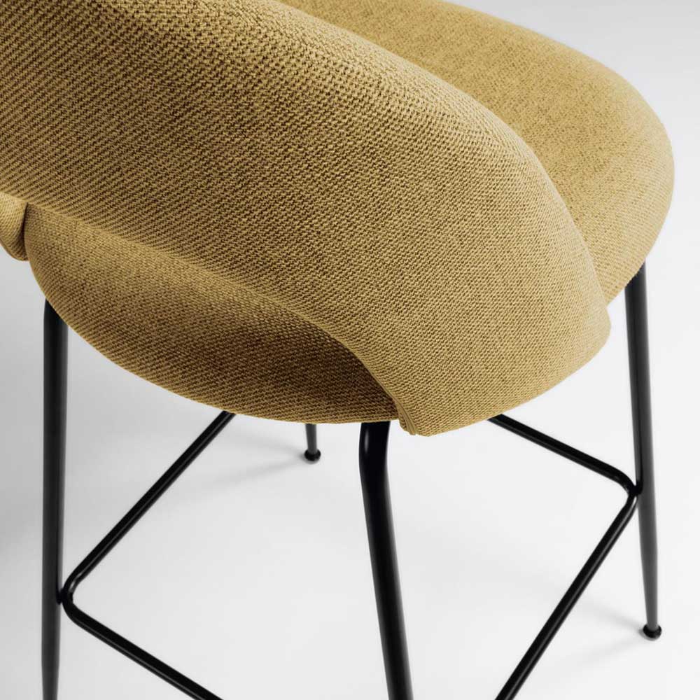 Design Barstühle in Gelb Stoff - Camlary (4er Set)