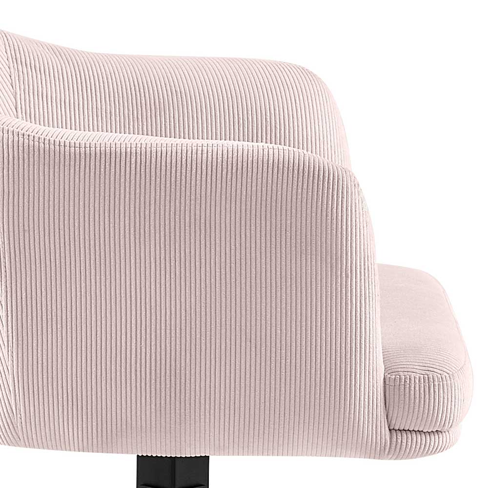 Esstisch Drehsessel aus Cord in Rosa - Melillac (2er Set)