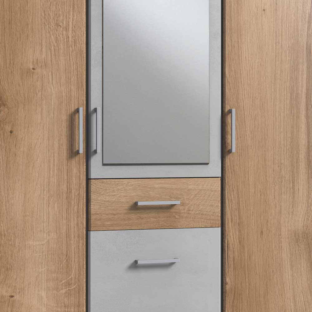 Schlafzimmerschrank in Plankeneiche & Lichtgrau - Anca