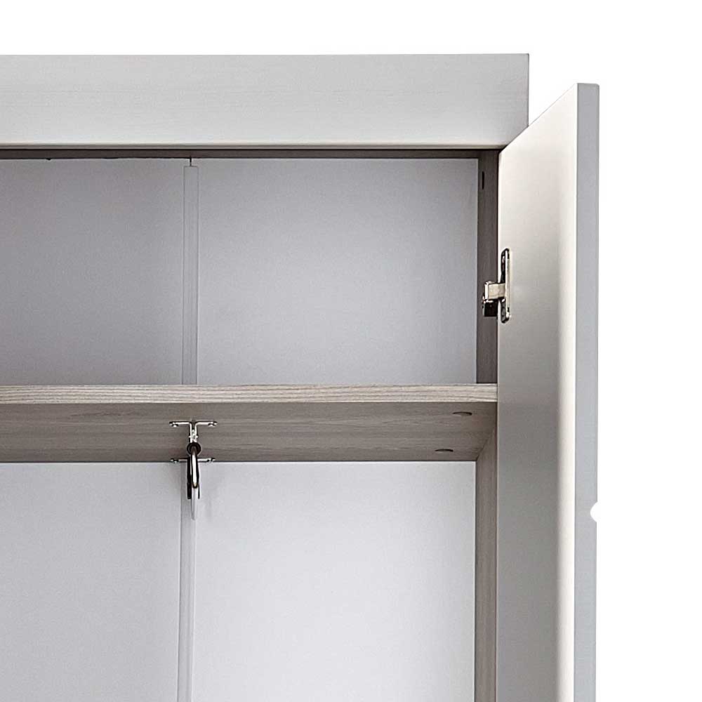 Dielenschrank Brosgo in Weiß Silbereiche